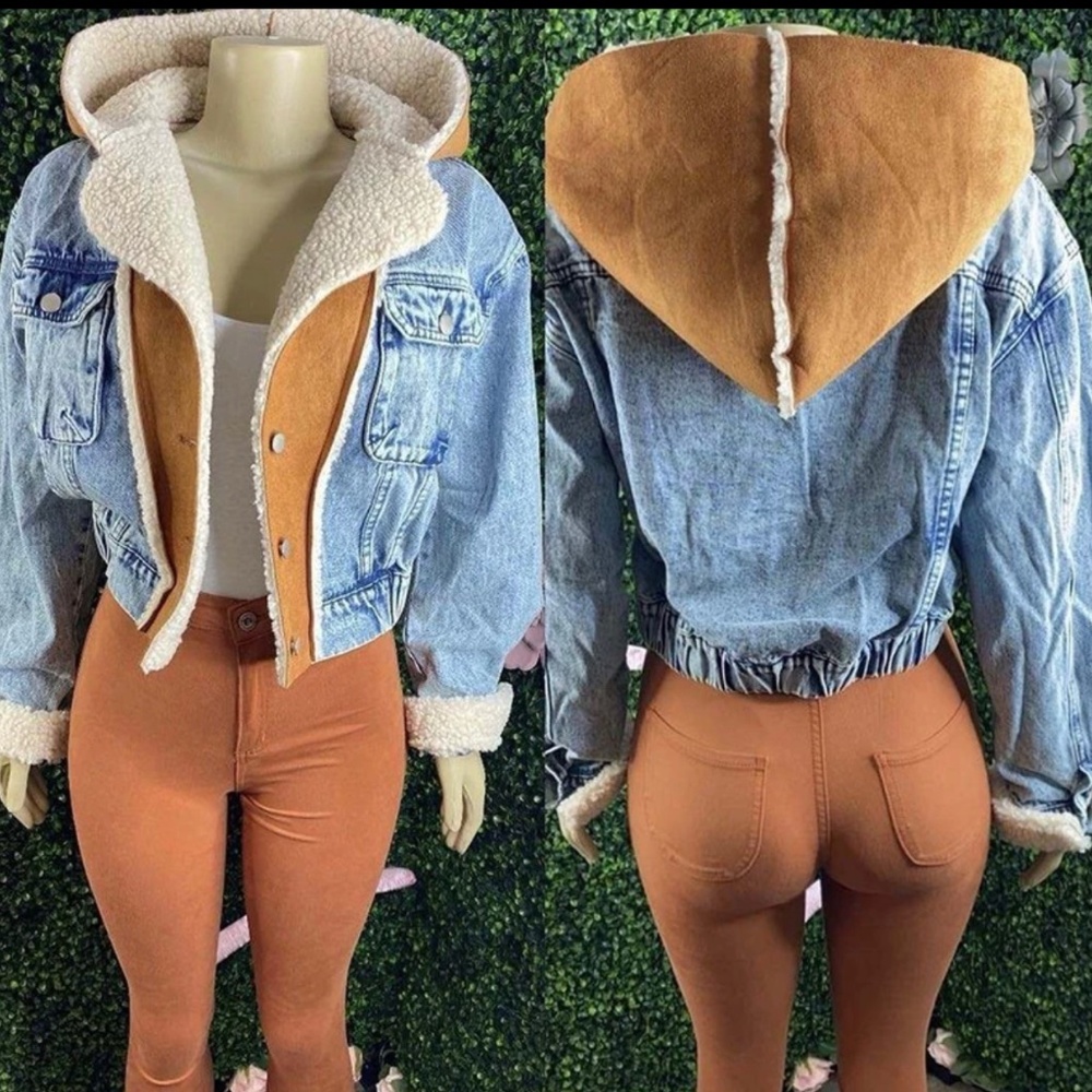 Denim sherpa jacket